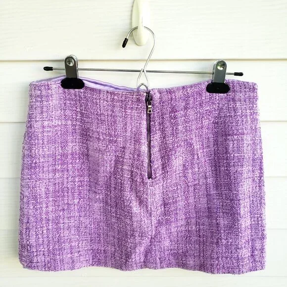 Alice and Olivia lavender tweed mini skirt fully lined - Picture 4 of 9